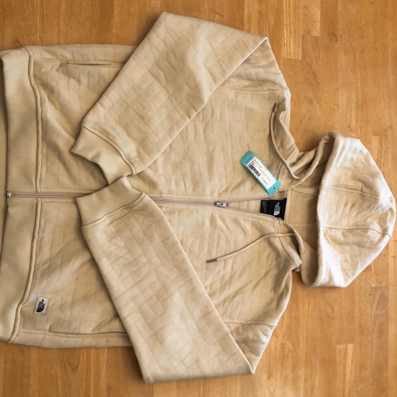 The North Face Tops - North Face zip up hoodie with zip up pockets woman’s size large-beige